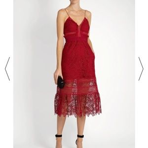 SELF-PORTRAIT 
Floral Blush guipure-lace midi dres